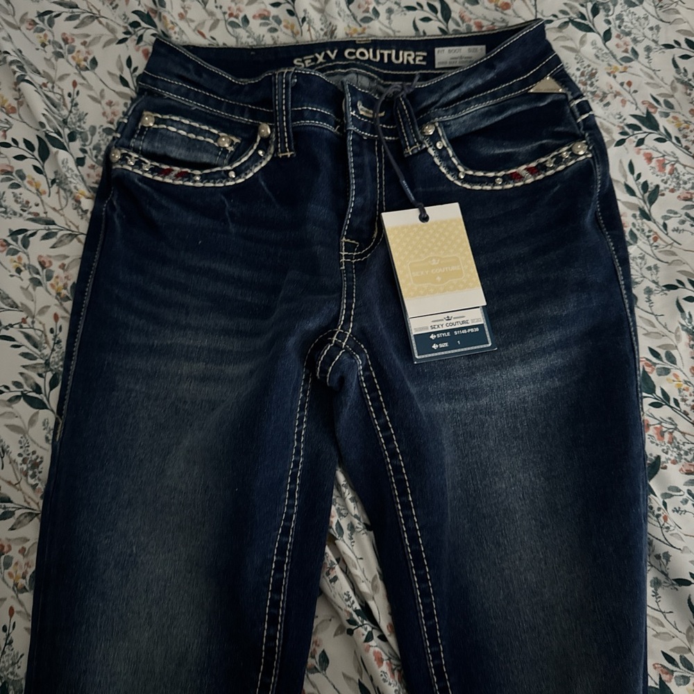 Sexy Couture Women's Boot Cut Jeans - Dark Blue